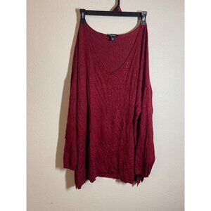 Roz & Ali Embellished Sweater Women's Plus Size 2X Red Sparkle Business Casual